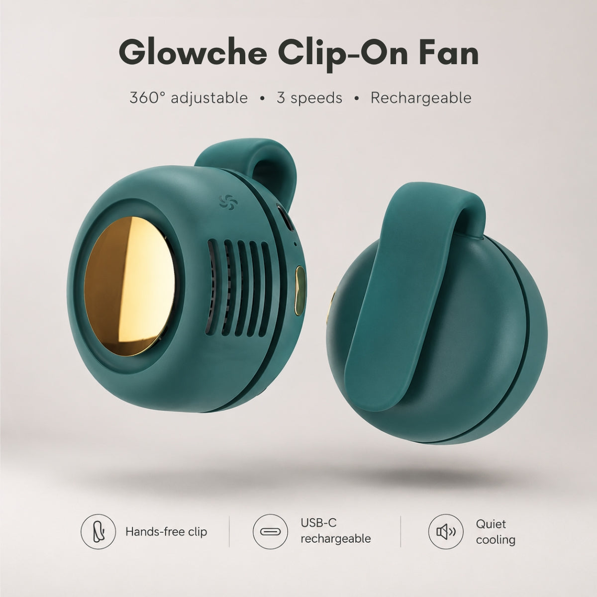 Glowche Portable Clip-On Fan