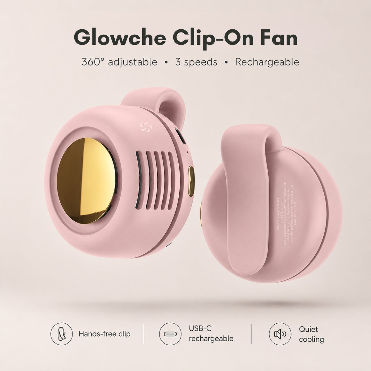 Glowche Portable Clip-On Fan