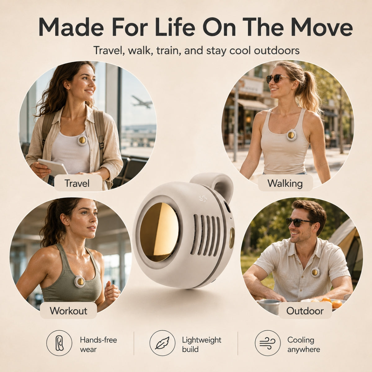 Glowche Portable Clip-On Fan